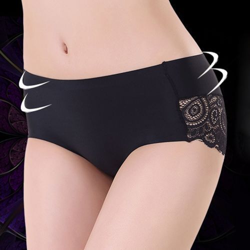 Women Sexy Stylish Ultra-thin Seamless Breathable Stretchy Lace Briefs-White