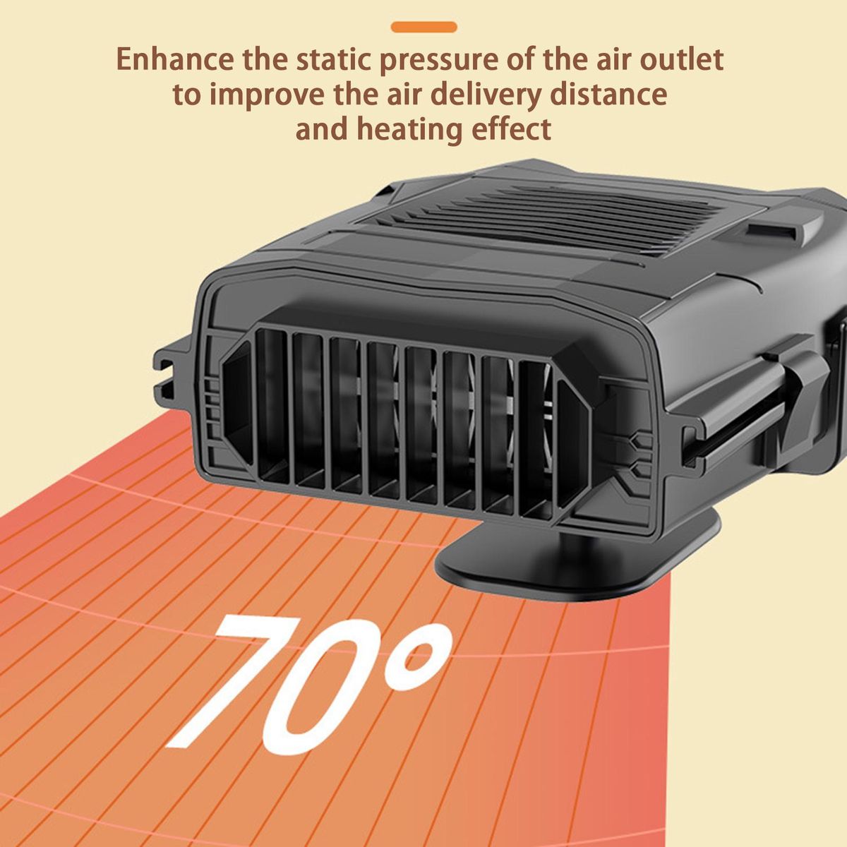 Electric Heating Fan 12V24V Car Windshield Heater Black