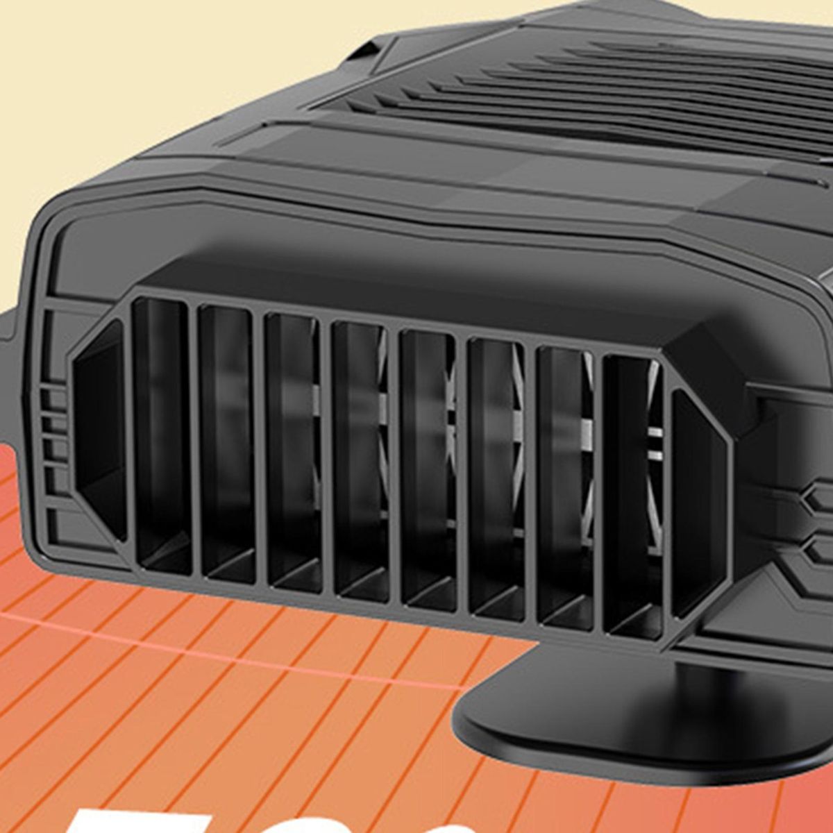 Electric Heating Fan 12V24V Car Windshield Heater Black