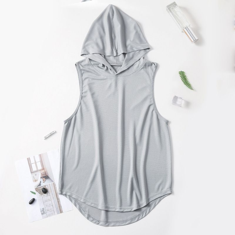 Men's Training Sports Vest Workout Fitness Hooded Tank Tops