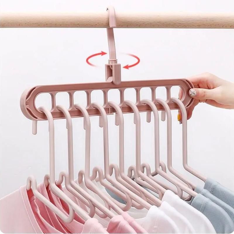 5 Pieces Of Rotating And Folding Clothes Hangers In Random Colors Color
