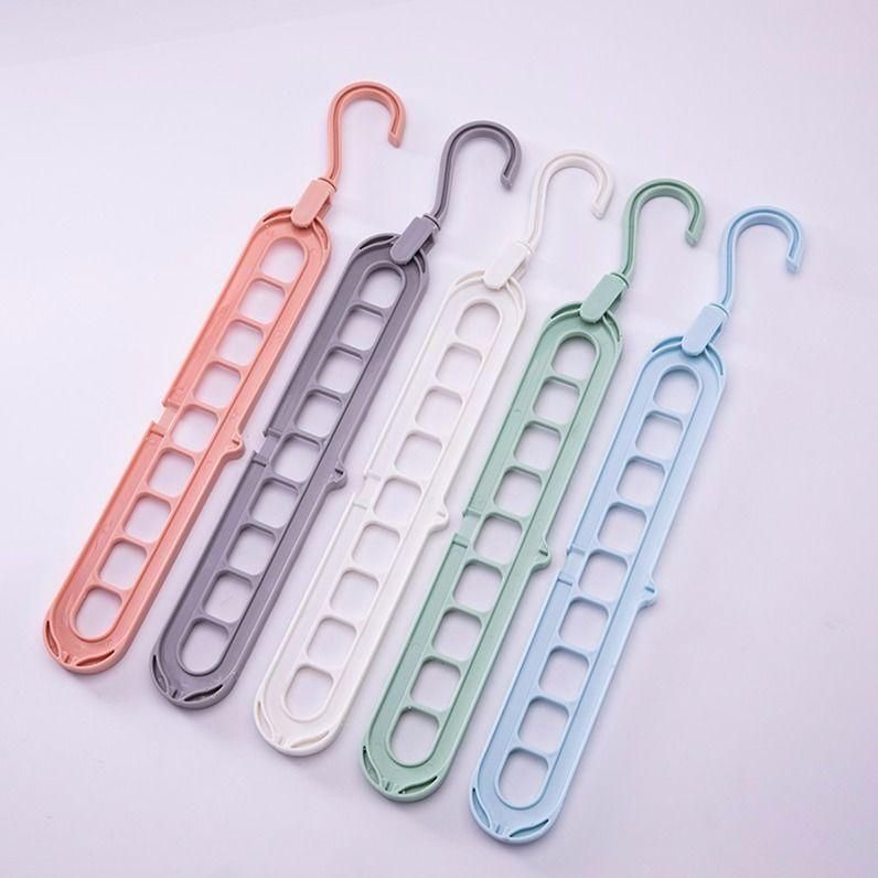 5 Pieces Of Rotating And Folding Clothes Hangers In Random Colors Color