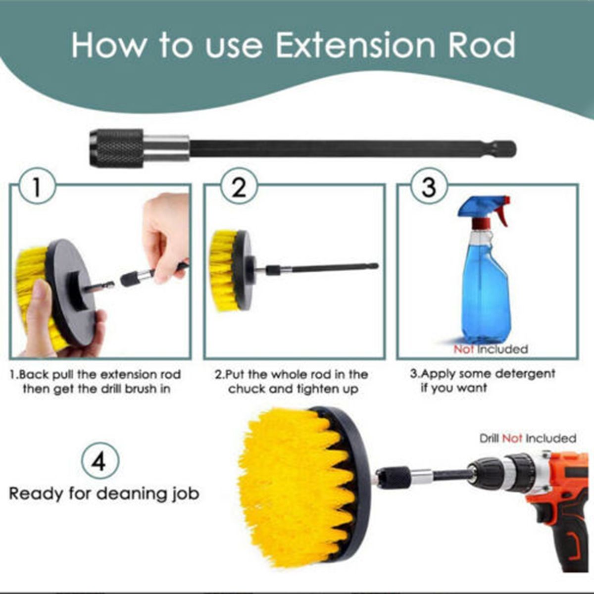 6Pcs Power Scrubber Cleaning Kit All Purpose Drill Brush Set