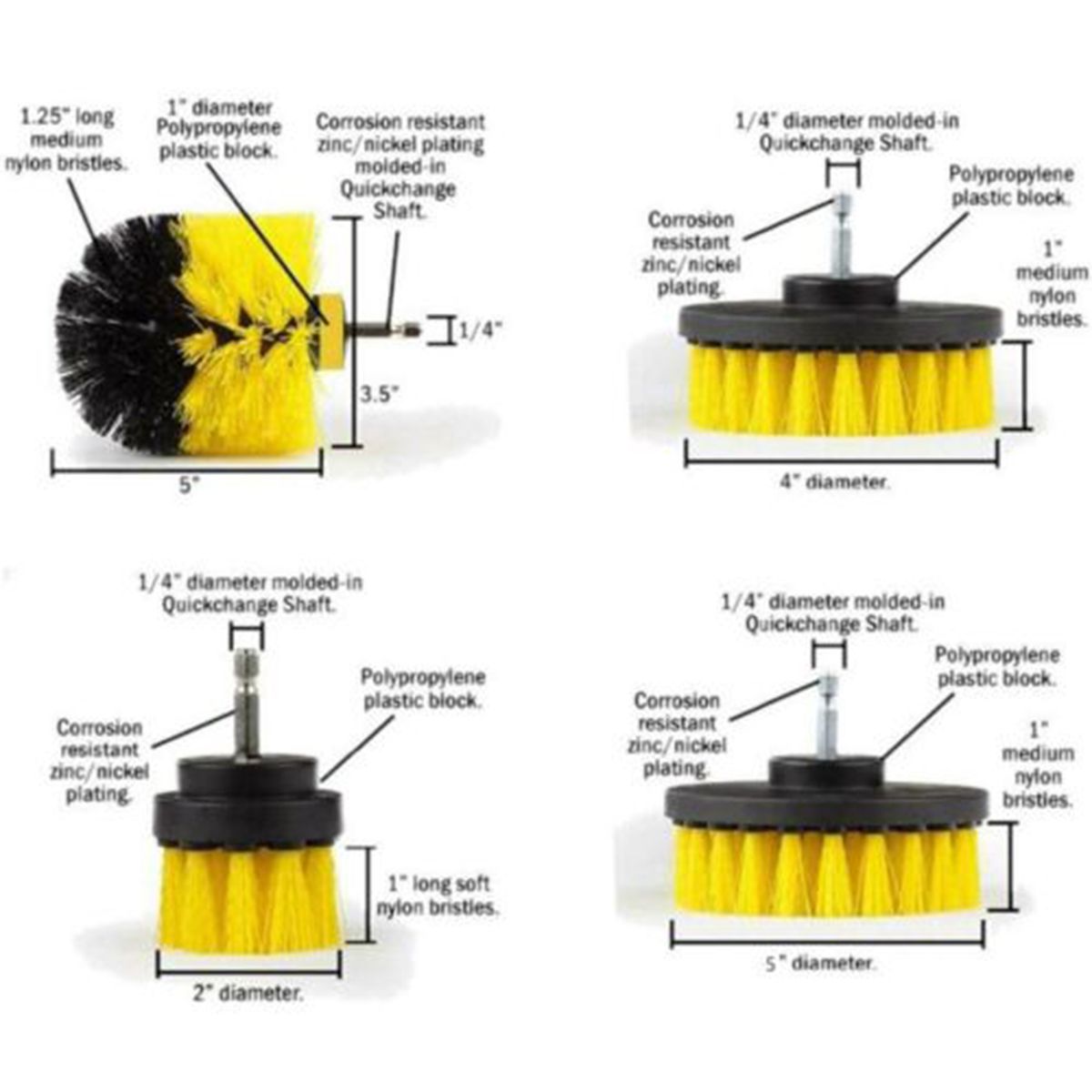 6Pcs Power Scrubber Cleaning Kit All Purpose Drill Brush Set