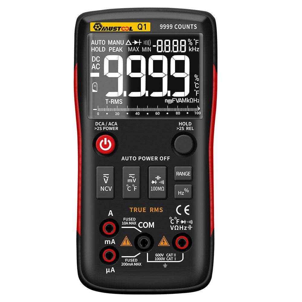 Mustool Q1 Digital Multimeter 9999 Analog Tester True RMS