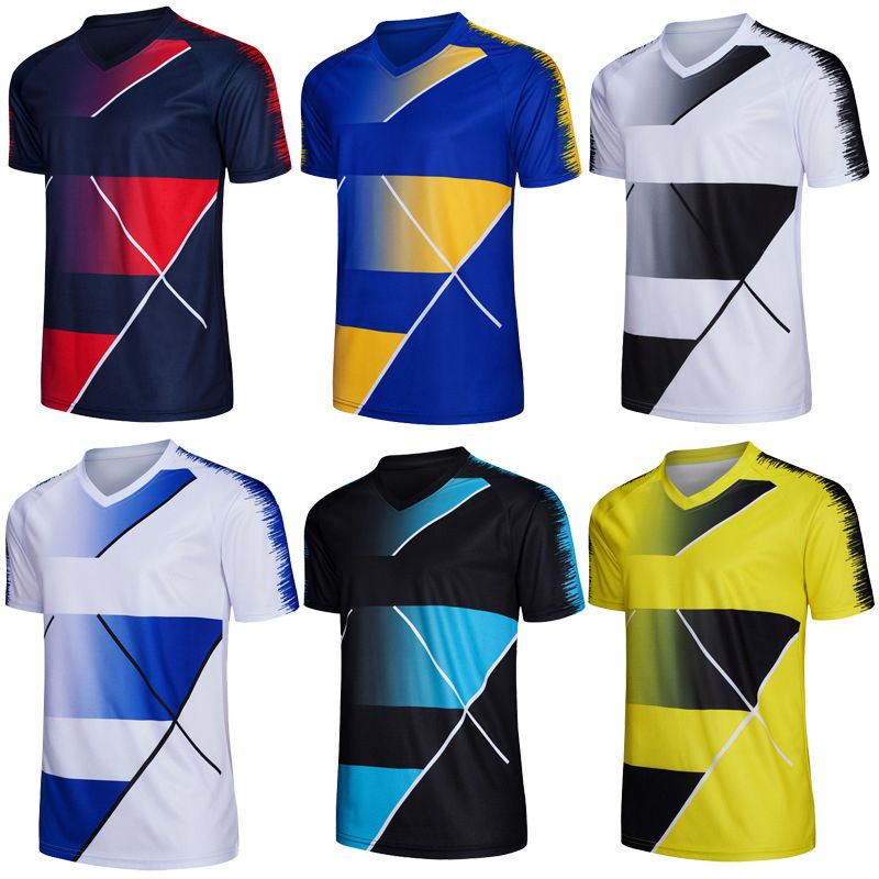 Sports Gradient Stripe Short Sleeve Tshirt Men Soccer Jersey