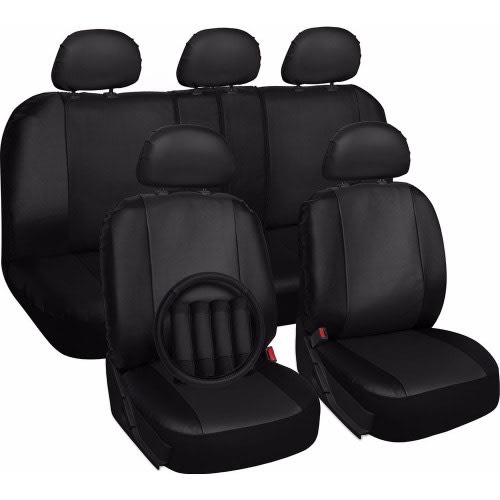 Leather Car Seat Cover - Black