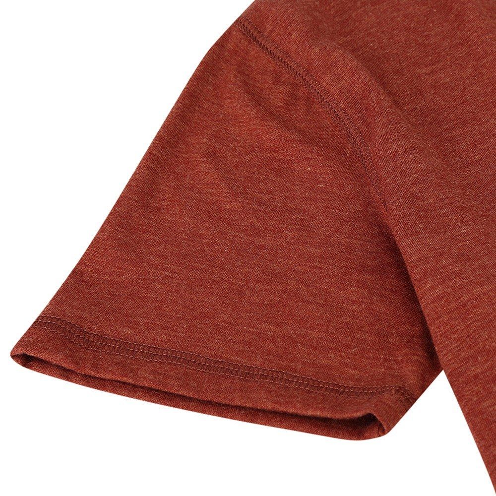 Men Short Sleeved T-shirt O Neck Buttons Solid Street Summer Tees Casual Tops-burgundy