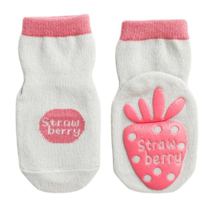 Newborn Baby So Ks Sili One Non-Slip Otton Gi S Toddler So Ks Ute-Strawberry
