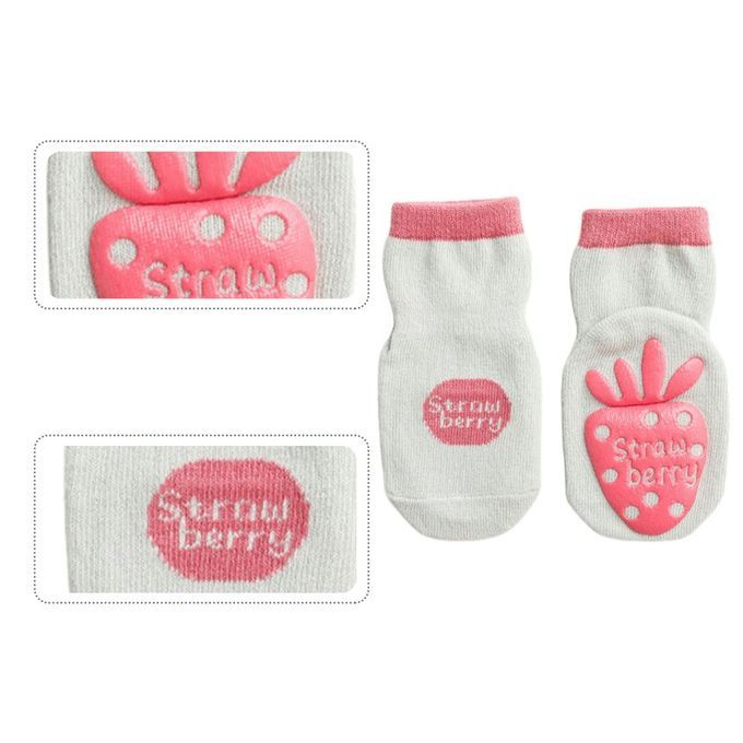 Newborn Baby So Ks Sili One Non-Slip Otton Gi S Toddler So Ks Ute-Strawberry