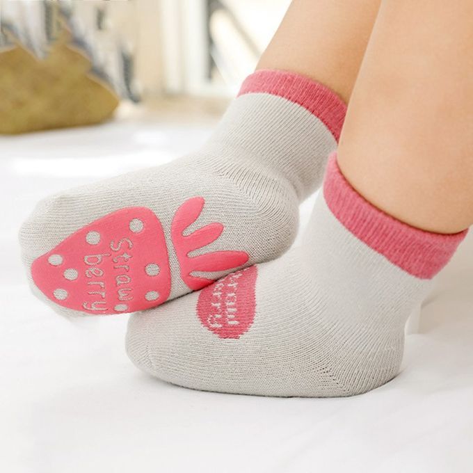 Newborn Baby So Ks Sili One Non-Slip Otton Gi S Toddler So Ks Ute-Strawberry