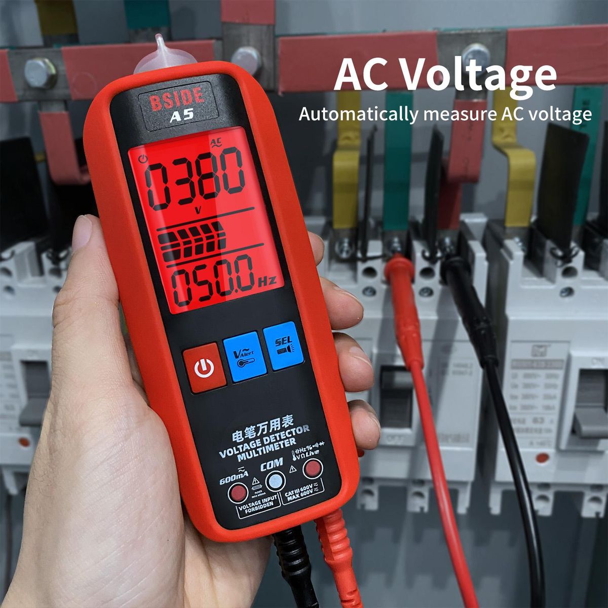 BSIDE Digital Smart Multimeter Measurement Test Meter Temp Detector Multitester 3-Results Display Current Tester VFC V-Alert Live Wire Capacitor Ohm Diode Hz Voltage Meter