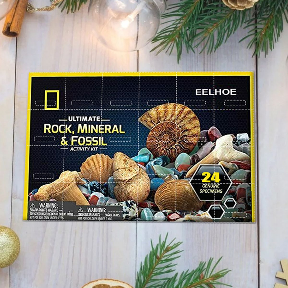 Christmas Mineral Gift Case Natural Ore Rock Mineral