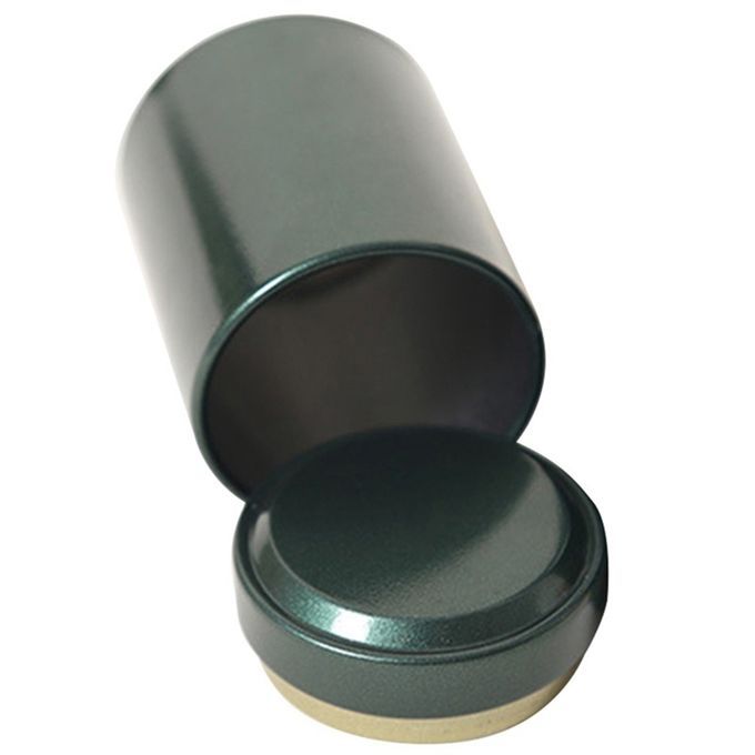2Pcs Solid Color Tinplate Mini Tea Herb Stash Jar-Black