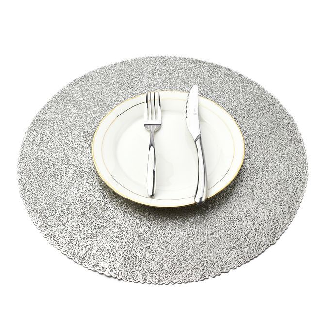 4Pcs Round Non-skid Coaster Table Bowl Dish Pad Mat-Golden