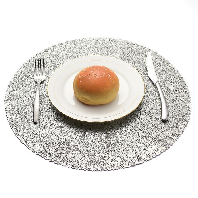 4Pcs Round Non-skid Coaster Table Bowl Dish Pad Mat-Golden
