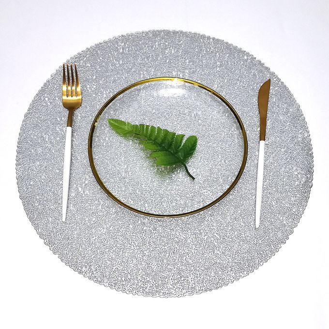4Pcs Round Non-skid Coaster Table Bowl Dish Pad Mat-Golden