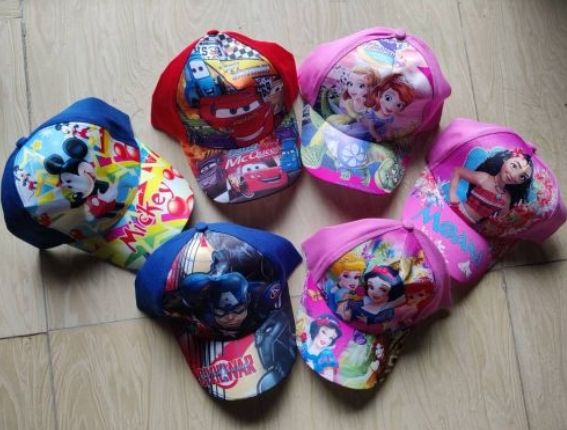 CHARACTER FACE CAP FOR KIDS - 6PIECES