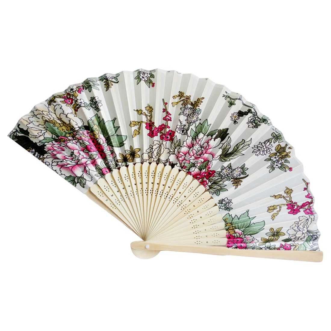 Wedding Hand Summer Held Pocket Party Chinese Flower Dance Coloful Fan 1pc Bamboo Gifts Folding Vintage