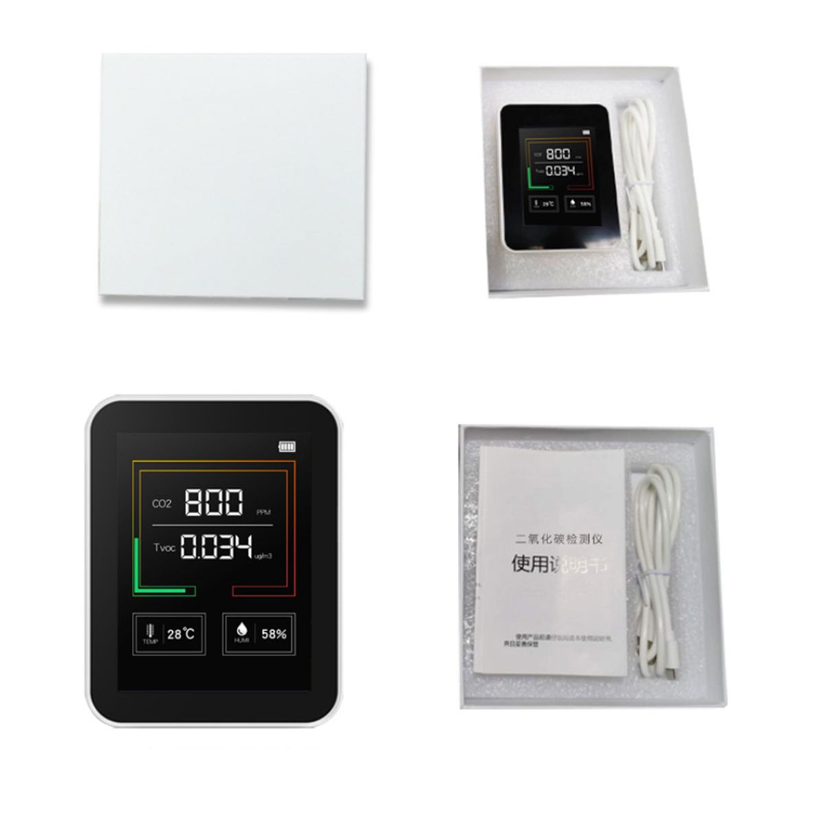 CO2 TVOC Temperature Humidity Air Quality Detector Hazardous