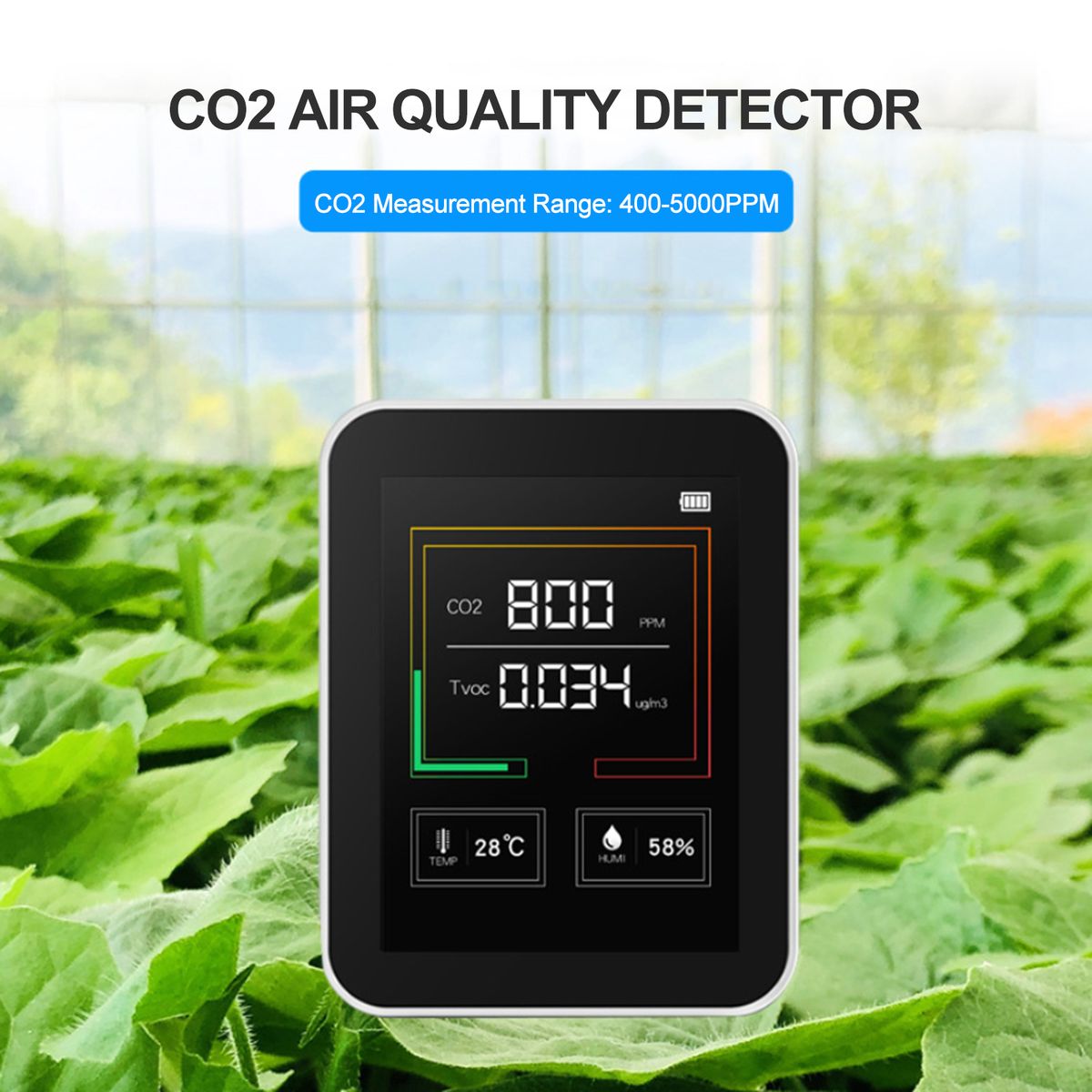 CO2 TVOC Temperature Humidity Air Quality Detector Hazardous