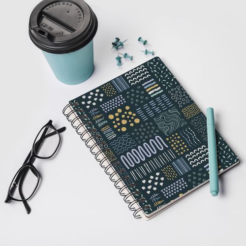 Fancy Notepads Hardcover Jumia Notebooks Journals Diary Blue Memphis