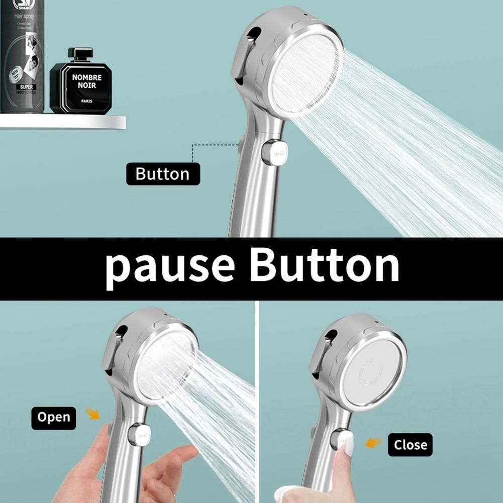 Temperature Display Shower Head Handheld No Charging Required Bathroom High Pressure Water Saving 4 Modes Shower Head -4