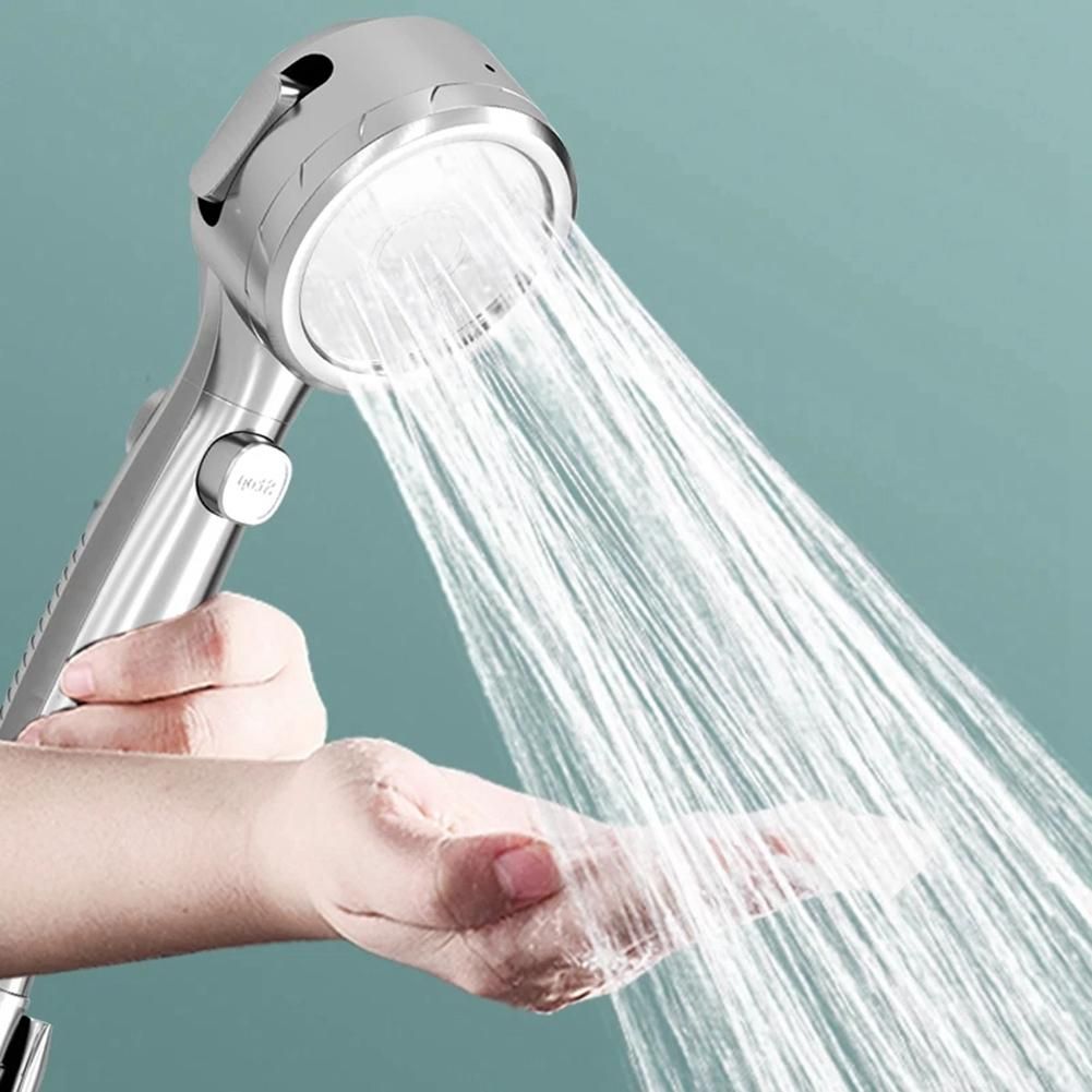 Temperature Display Shower Head Handheld No Charging Required Bathroom High Pressure Water Saving 4 Modes Shower Head -4