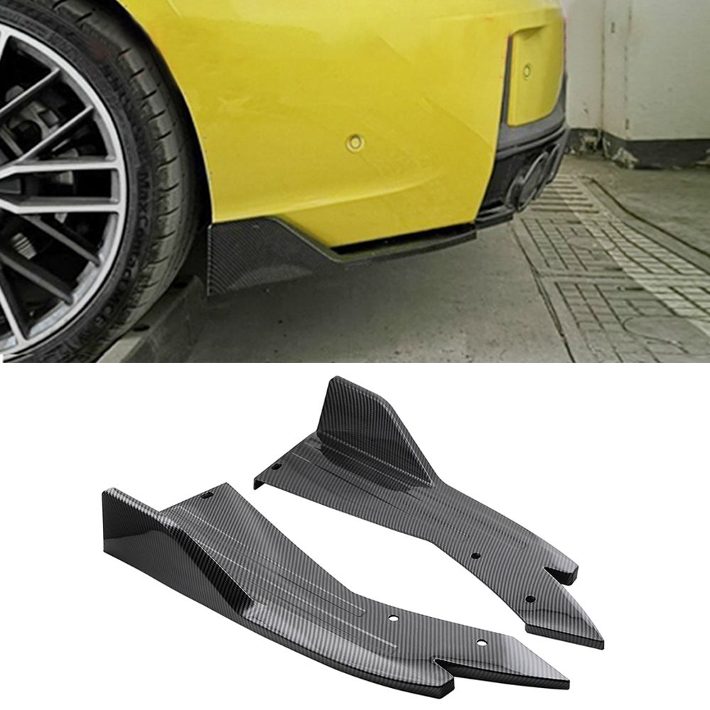 Rear Bumper Lip Splitter Carbon Fiber Universal Car Side