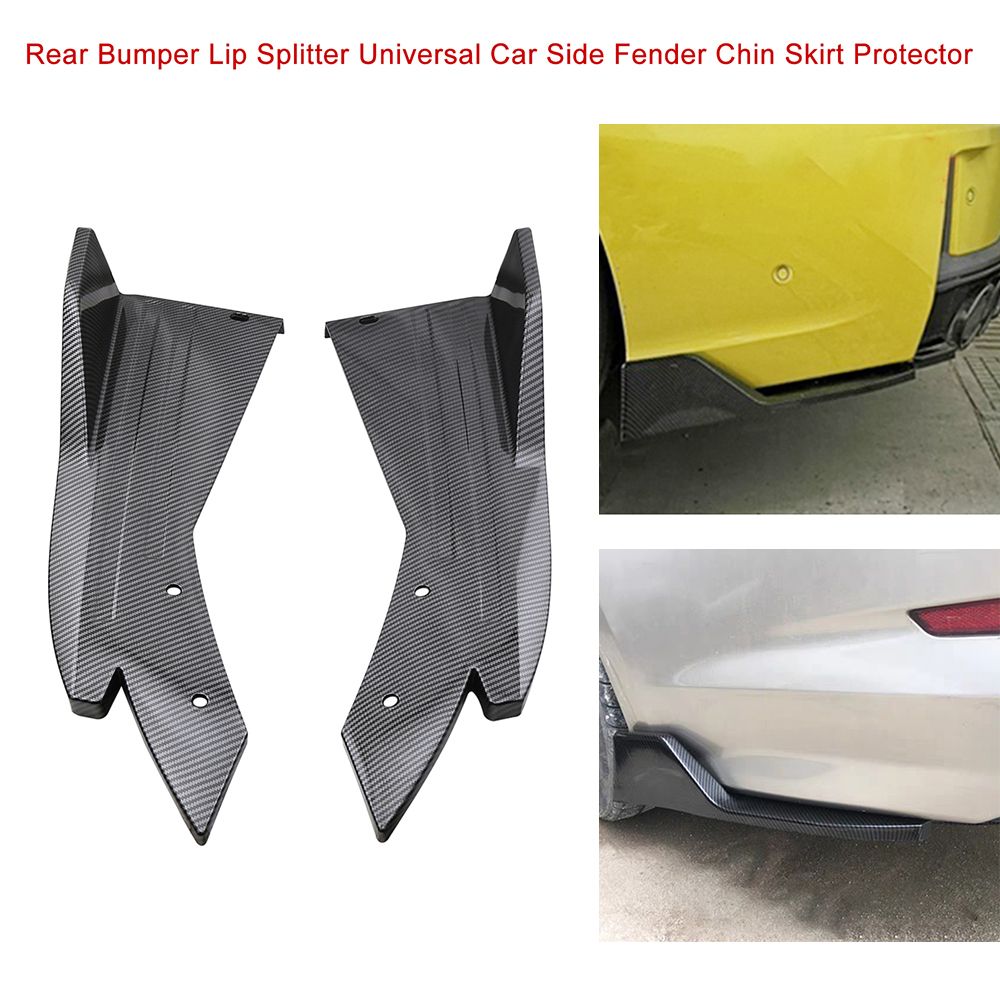 Rear Bumper Lip Splitter Carbon Fiber Universal Car Side
