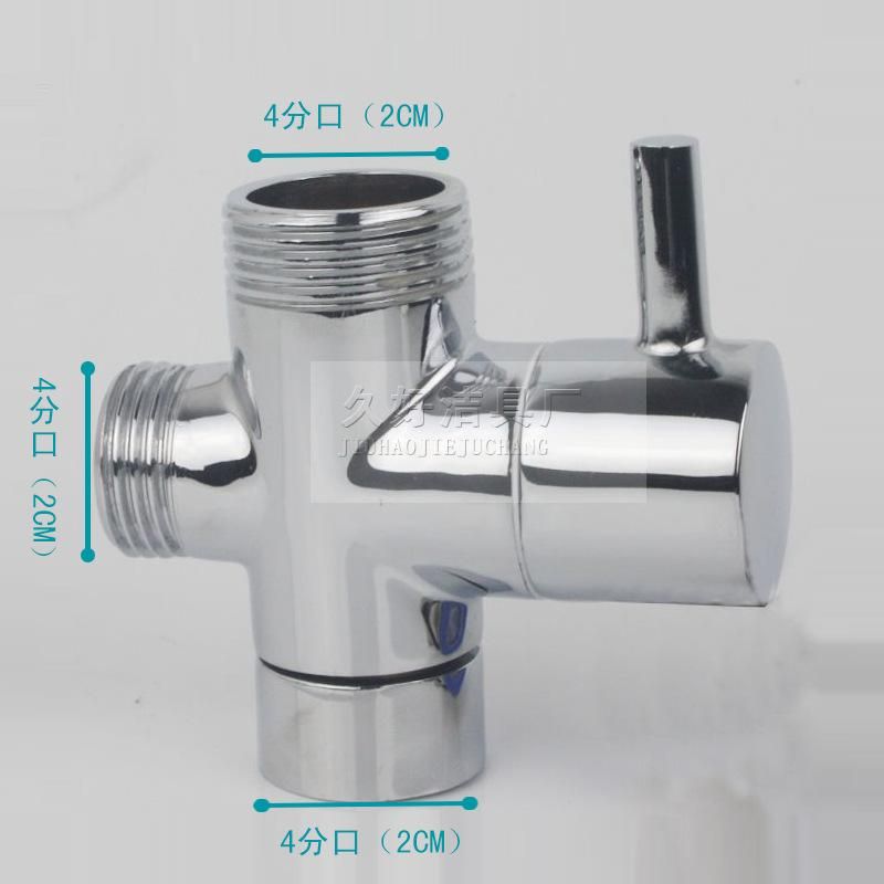 Full 4-point copper water divider 4/6-point quick-open one-in-two-out shower shower faucet three-way valve manufacturer with large quantity and excellent price Bronze body all 4 points