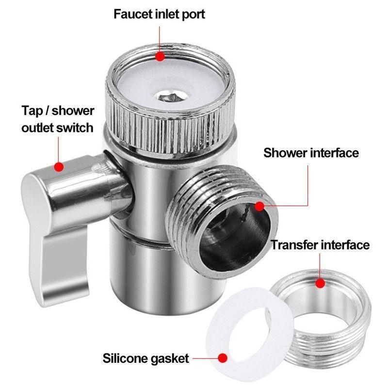 Full 4-point copper water divider 4/6-point quick-open one-in-two-out shower shower faucet three-way valve manufacturer with large quantity and excellent price Bronze body all 4 points