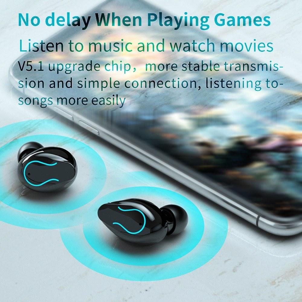 Q32 Wireless Earphones BT5.1 In-ear Earbuds with LED Digital Display/Smart Noise Reduction/HIFI Sound/IPX7 Waterproof/14mm Dynamic Driver Sports Headphones Compatible with iOS Android