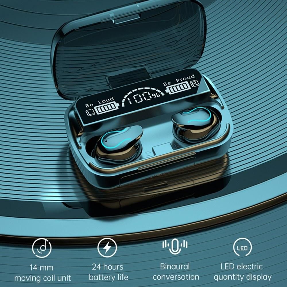 Q32 Wireless Earphones BT5.1 In-ear Earbuds with LED Digital Display/Smart Noise Reduction/HIFI Sound/IPX7 Waterproof/14mm Dynamic Driver Sports Headphones Compatible with iOS Android