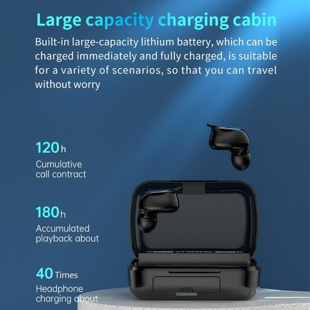Q32 Wireless Earphones BT5.1 In-ear Earbuds with LED Digital Display/Smart Noise Reduction/HIFI Sound/IPX7 Waterproof/14mm Dynamic Driver Sports Headphones Compatible with iOS Android