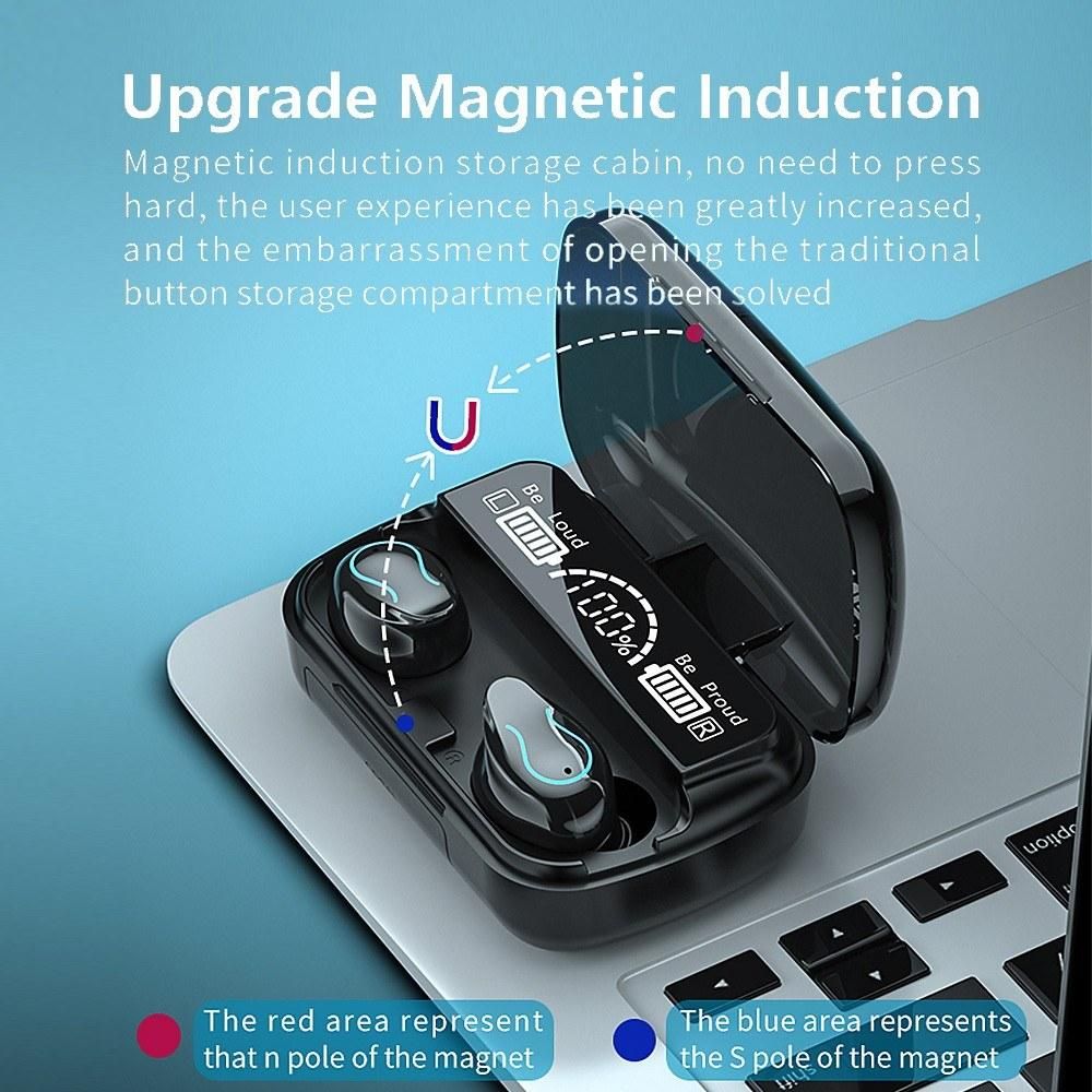 Q32 Wireless Earphones BT5.1 In-ear Earbuds with LED Digital Display/Smart Noise Reduction/HIFI Sound/IPX7 Waterproof/14mm Dynamic Driver Sports Headphones Compatible with iOS Android
