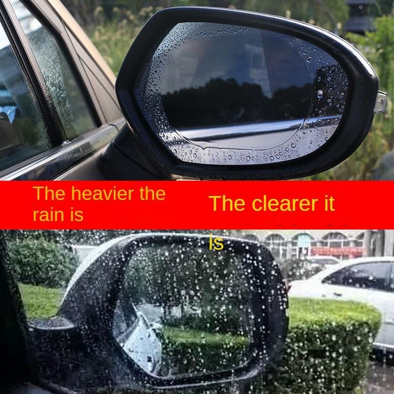 2-pcs Car Rear View Mirror Rainproof Film Waterproof Anti-Fog Film