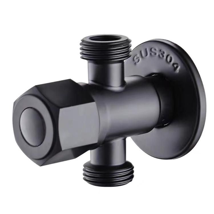 20mm Interface Stainless Steel One In And Two Out Triangular Valve Black.