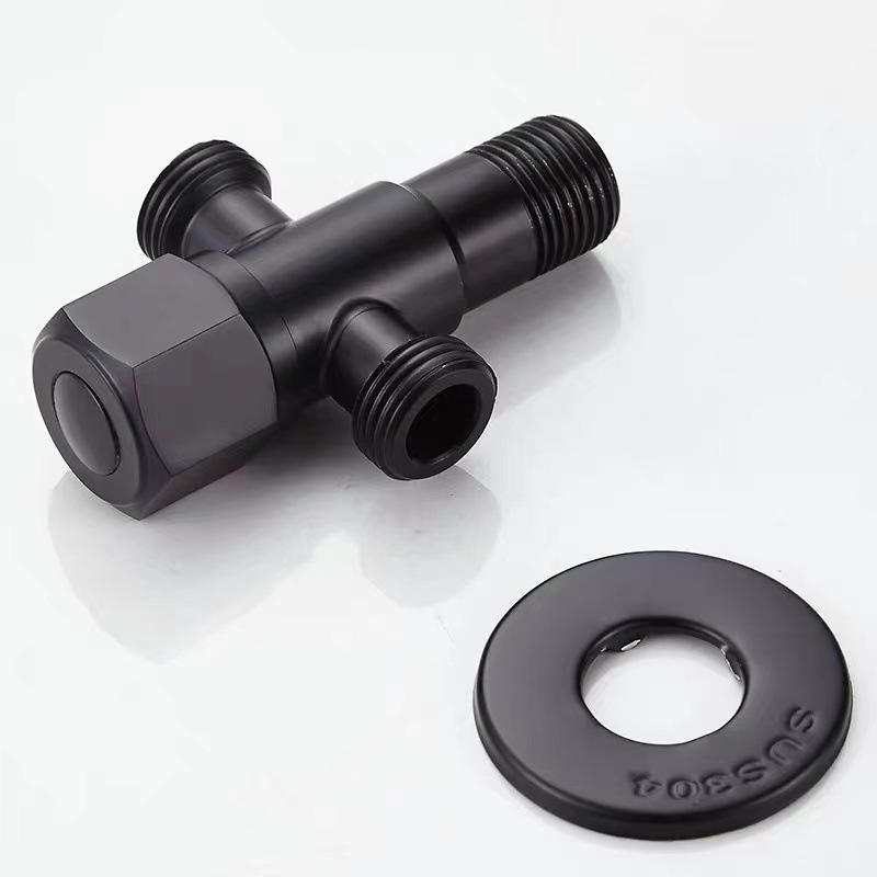 20mm Interface Stainless Steel One In And Two Out Triangular Valve Black.