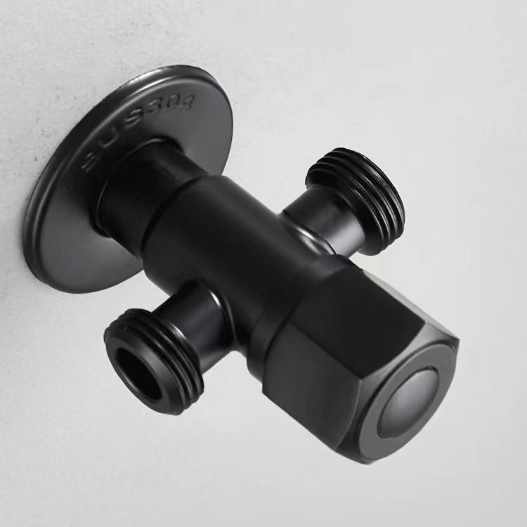 20mm Interface Stainless Steel One In And Two Out Triangular Valve Black.