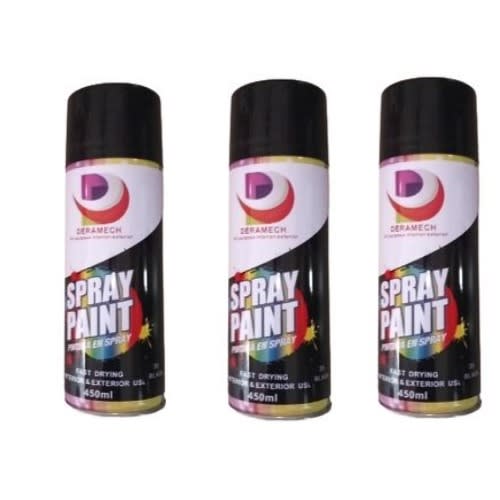 3 Pieces Of Spray Paints - Black