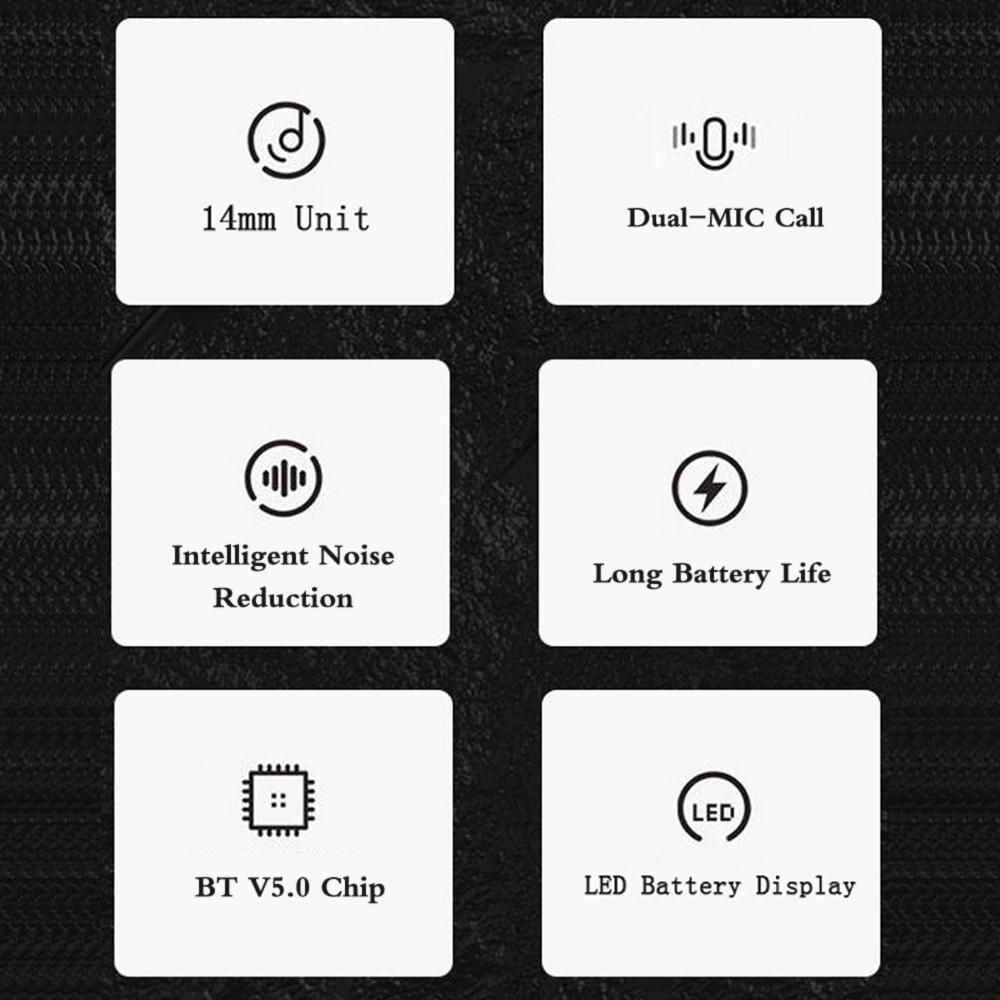 Lenovo LivePods LP7 Ear-hook Headphones BT 5.0 Wireless Earphones with 14mm Driver/Noise Canceling MIC/IPX5 Waterproof/400mAh & LED Power Display Handfree Sport Headsets with MIC for Gym Running Compatible with iOS Android