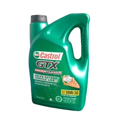 Castrol Gtx Green Can Made In Usa 10w-30 High Mileage Synthetic Blend - 5 Quarts - 4.73l