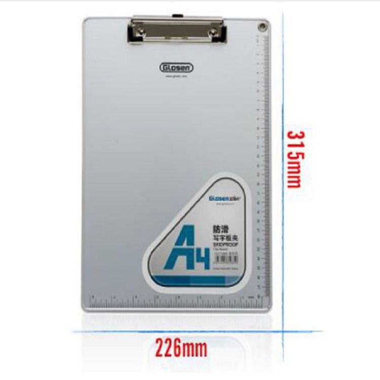 A4 Aluminum Clipboard Writing Pad Folder School Office Stationery Supplies- 31.5x22.5cm
