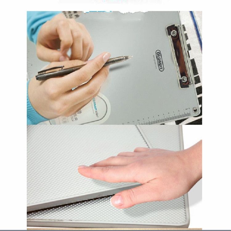 A4 Aluminum Clipboard Writing Pad Folder School Office Stationery Supplies- 31.5x22.5cm
