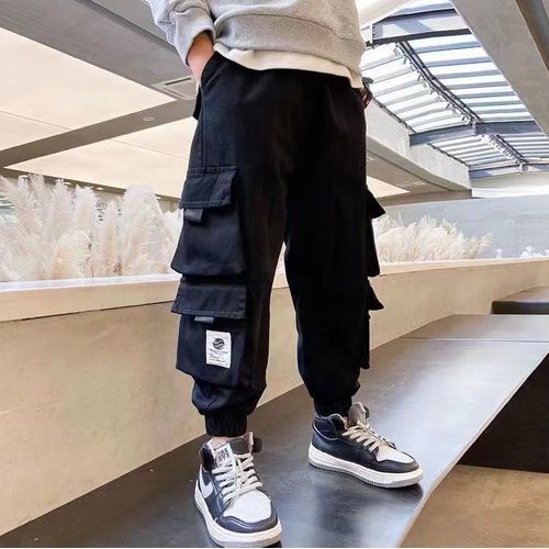 2 Pieces (Black+Green)3D Print Kids Boy Girls Children Pants Jeans Trousers