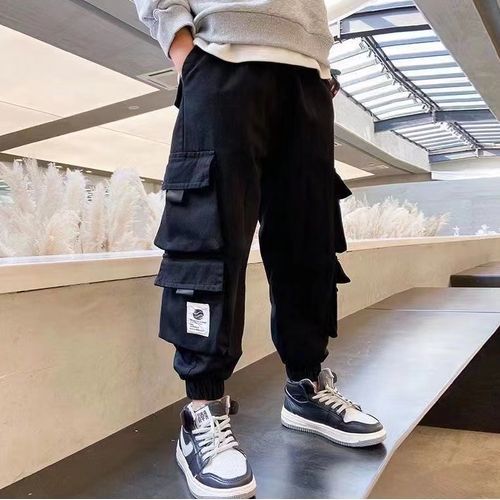 2 Pieces (Black+Green)3D Print Kids Boy Girls Children Pants Jeans Trousers