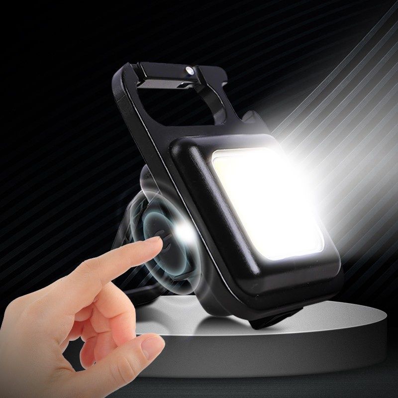 COB Work Light Keychain Lamp Mini Multifuncational Pocket USB Rechargeable Flashlight