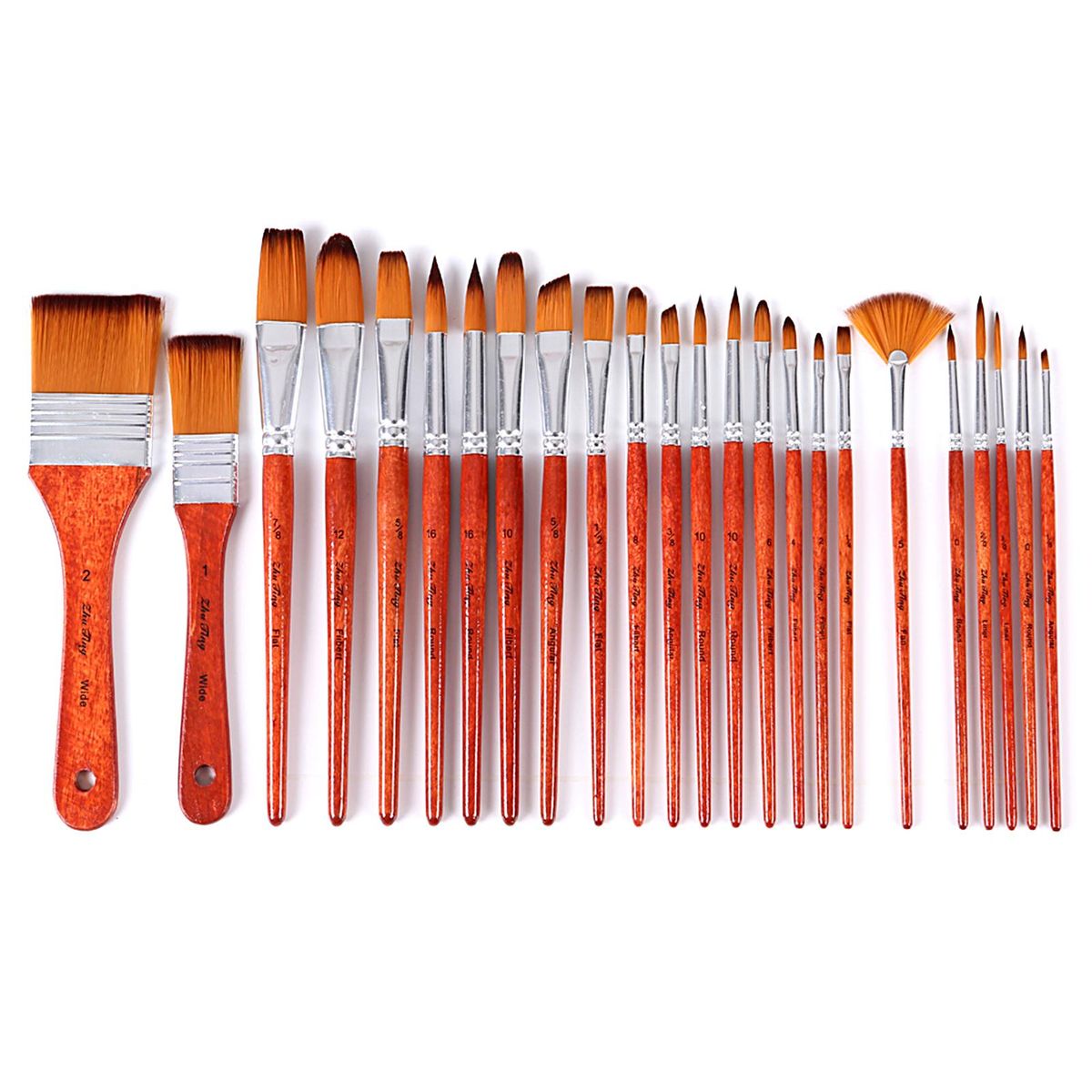 24PCS Paint Brushes Set Kit Artist Professional Paintbrush Round Brushes with Nylon Hair Red Retro Style Paintbrushes for Acrylic Aquarelle Watercolor Gouache Face Painting Great Art Drawing Supplies for Painter Students Begi