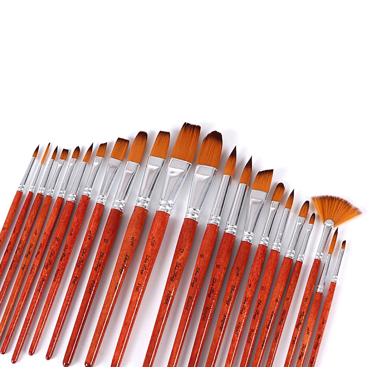 24PCS Paint Brushes Set Kit Artist Professional Paintbrush Round Brushes with Nylon Hair Red Retro Style Paintbrushes for Acrylic Aquarelle Watercolor Gouache Face Painting Great Art Drawing Supplies for Painter Students Begi